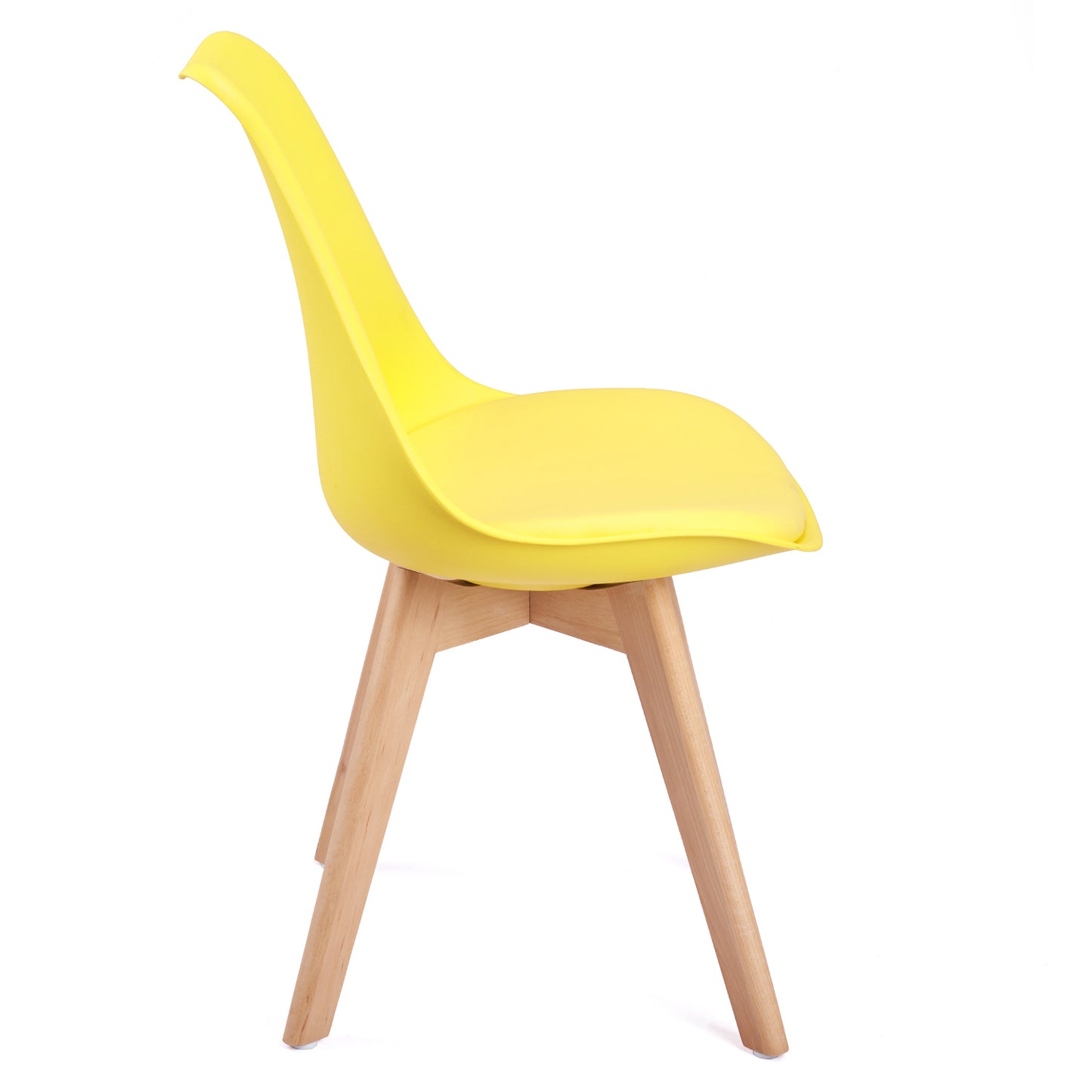 TULIP Dining Chair with Beech Legs - Lemon Yellow