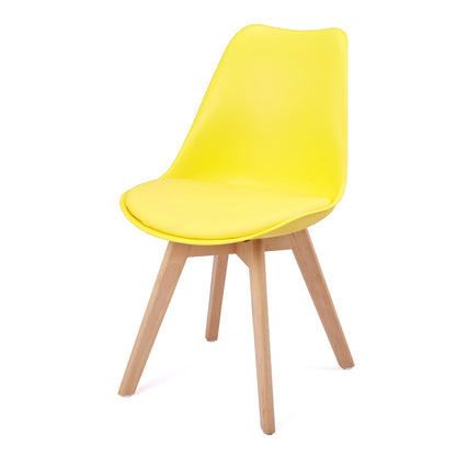 TULIP Dining Chair with Beech Legs - Lemon Yellow