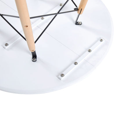 RAY 80cm Circle Splicing Dining Table With Beech Legs-White