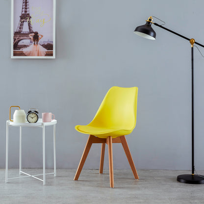 TULIP Dining Chair with Beech Legs - Lemon Yellow