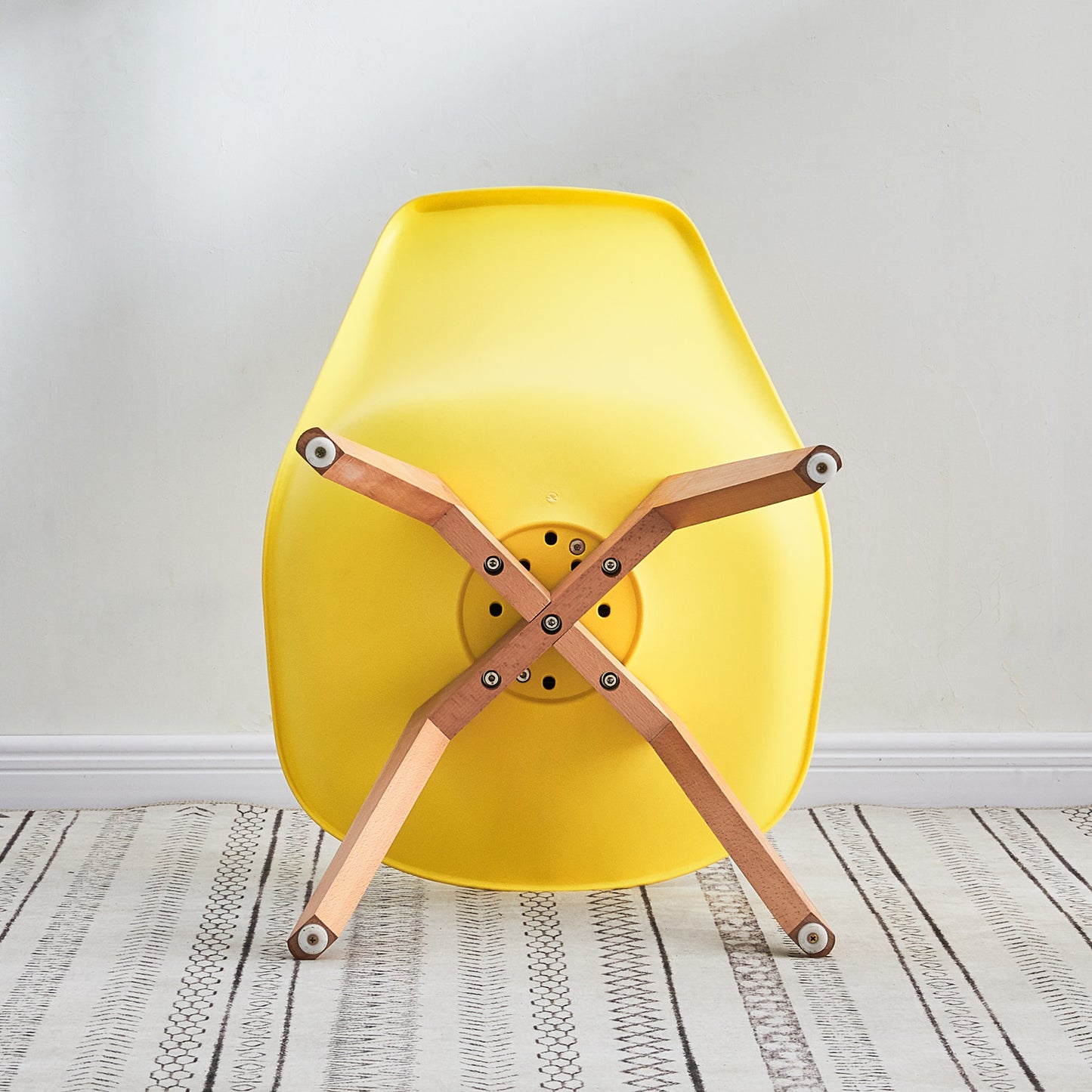 TULIP Dining Chair with Beech Legs - Lemon Yellow