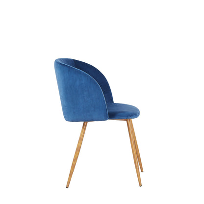 ALOE Velvet Iron Leg Chair-Blue