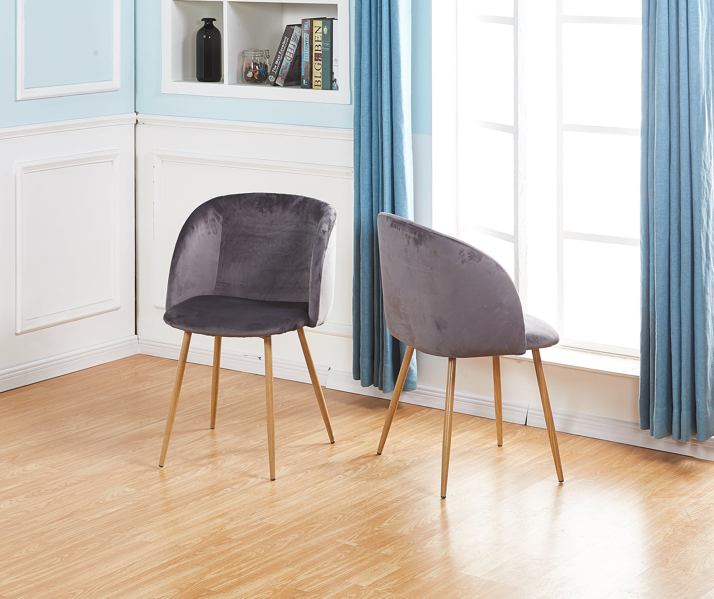 ALOE Velvet Iron Leg Chair-Grey