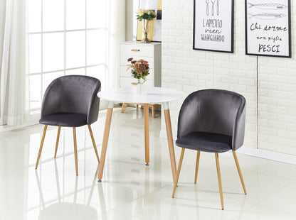 ALOE Velvet Iron Leg Chair-Grey