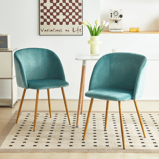 ALOE Velvet Iron Leg Chair-Indigo