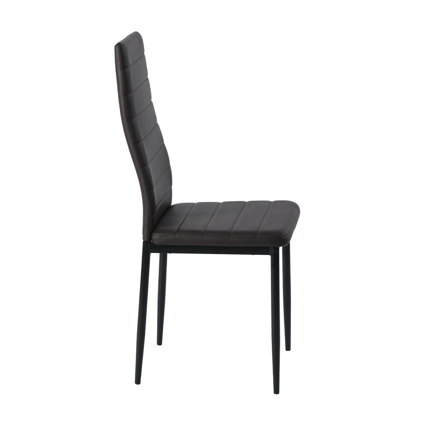 ANN Upholstered Dining Chair with Iron Legs - Brown