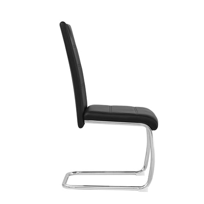 ANN-HANDLE Upholstered Dining Chair with Arched Iron Legs - Black