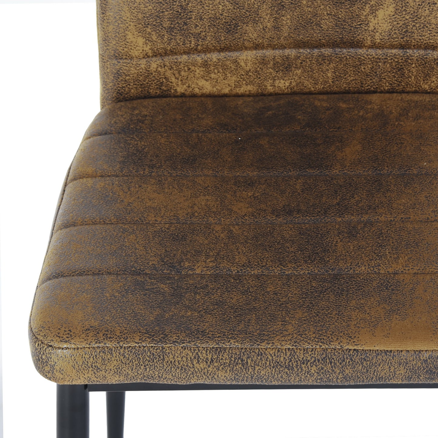 ANN SUEDE Dining Chair with Iron Legs - Brown