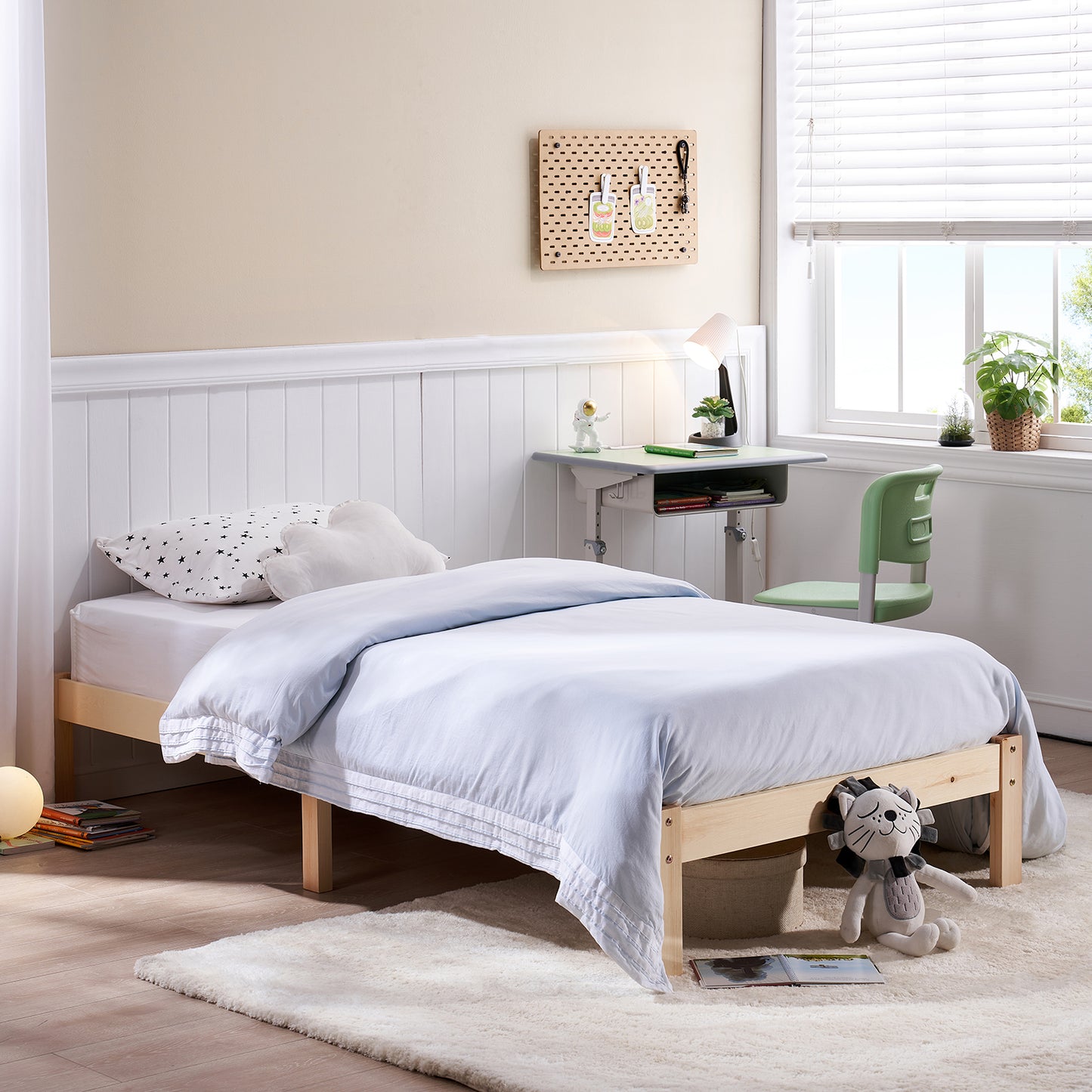 CYCAS Single Pine Wooden Bed 98*196cm - Wood