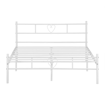 HEART Double Metal Bed 141*197cm - White