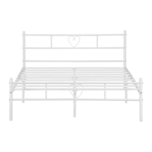 HEART Double Metal Bed 141*197cm - White