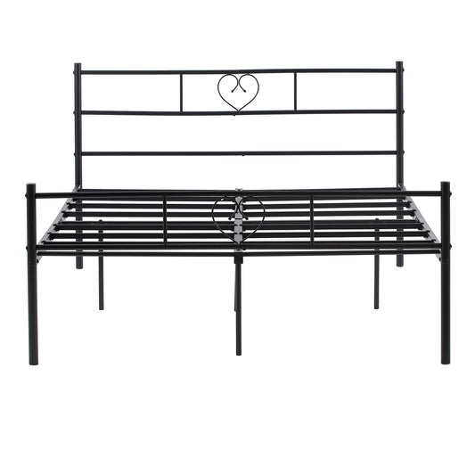 HEART Double Metal Bed 143*207cm - Black