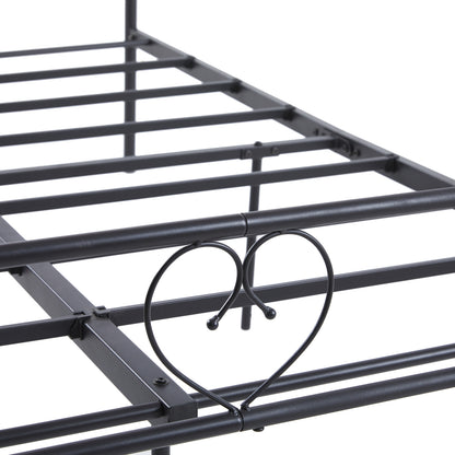 HEART Double Metal Bed 143*207cm - Black