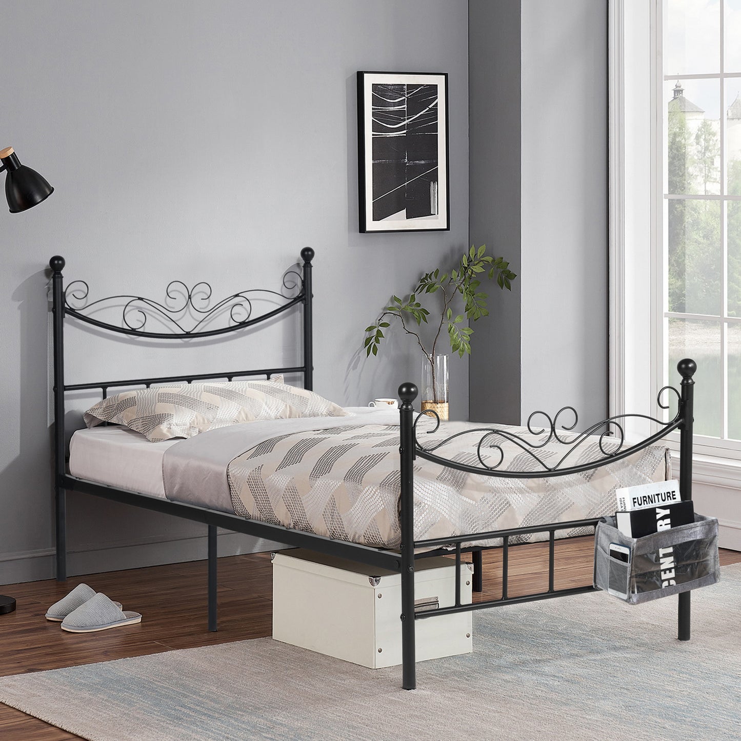 ISOLF Single Metal Bed 92.5*197cm - Black