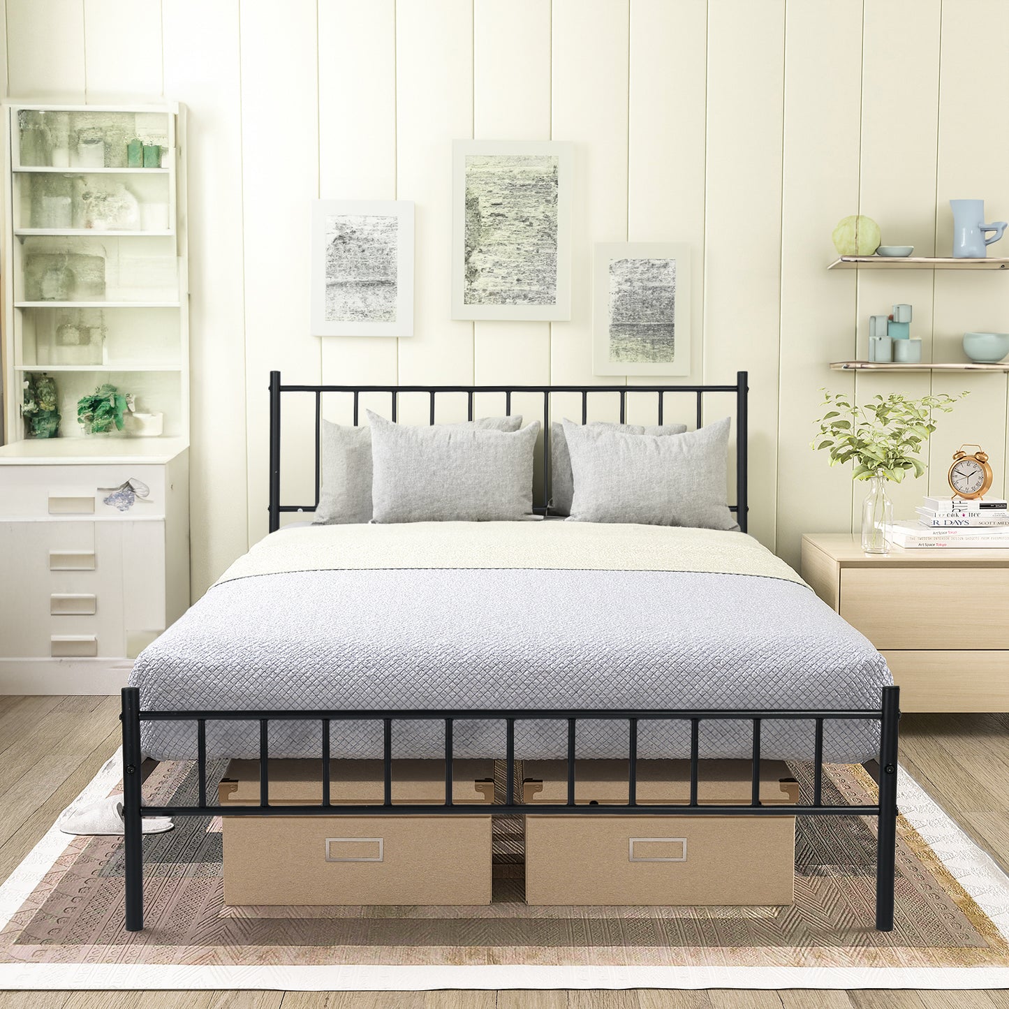 KESSIE Double Metal Bed 141.5*197cm - Black