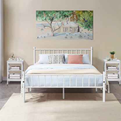 KESSIE Small Double Metal Bed 121.5*197cm - White