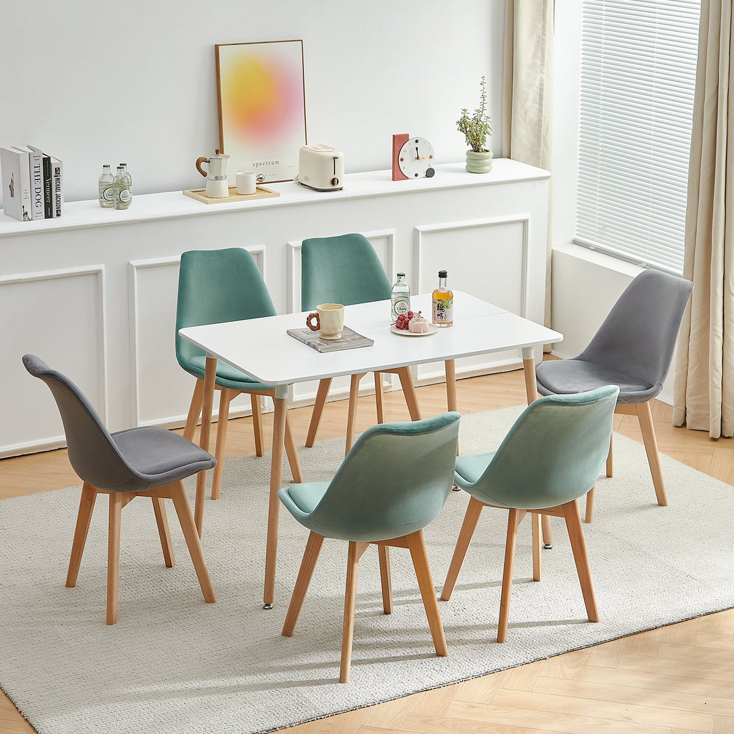 TULIP Dining Chair with Velvet-Cactus