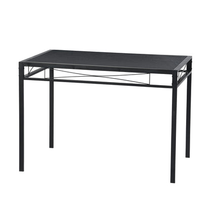 MARBURY 107cm Two Styles Dining Table With Iron Legs-Dark Wood Grain and Black Wood Grain