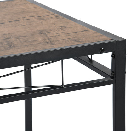 MARBURY 107cm Two Styles Dining Table With Iron Legs-Dark Wood Grain and Black Wood Grain