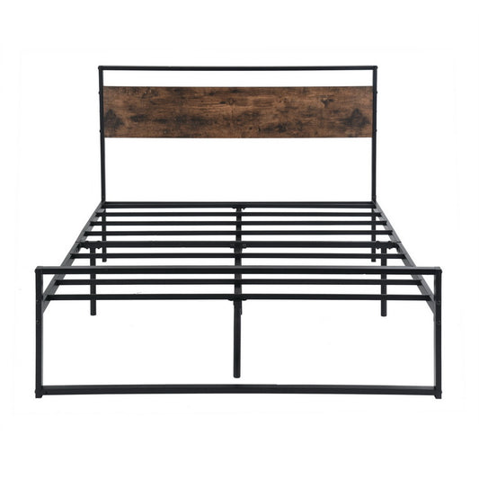 MIGLE Double Metal Bed 140*200cm - Walnut