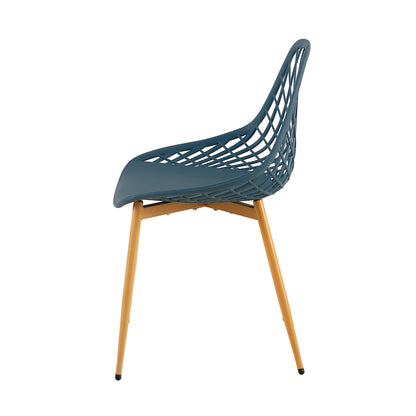 MILAN Hollow Chair with Iron Legs - Dark Gray Blue