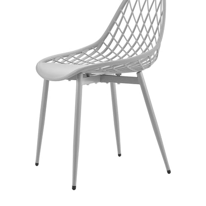 MILAN Hollow Chair with Iron Legs - Gray