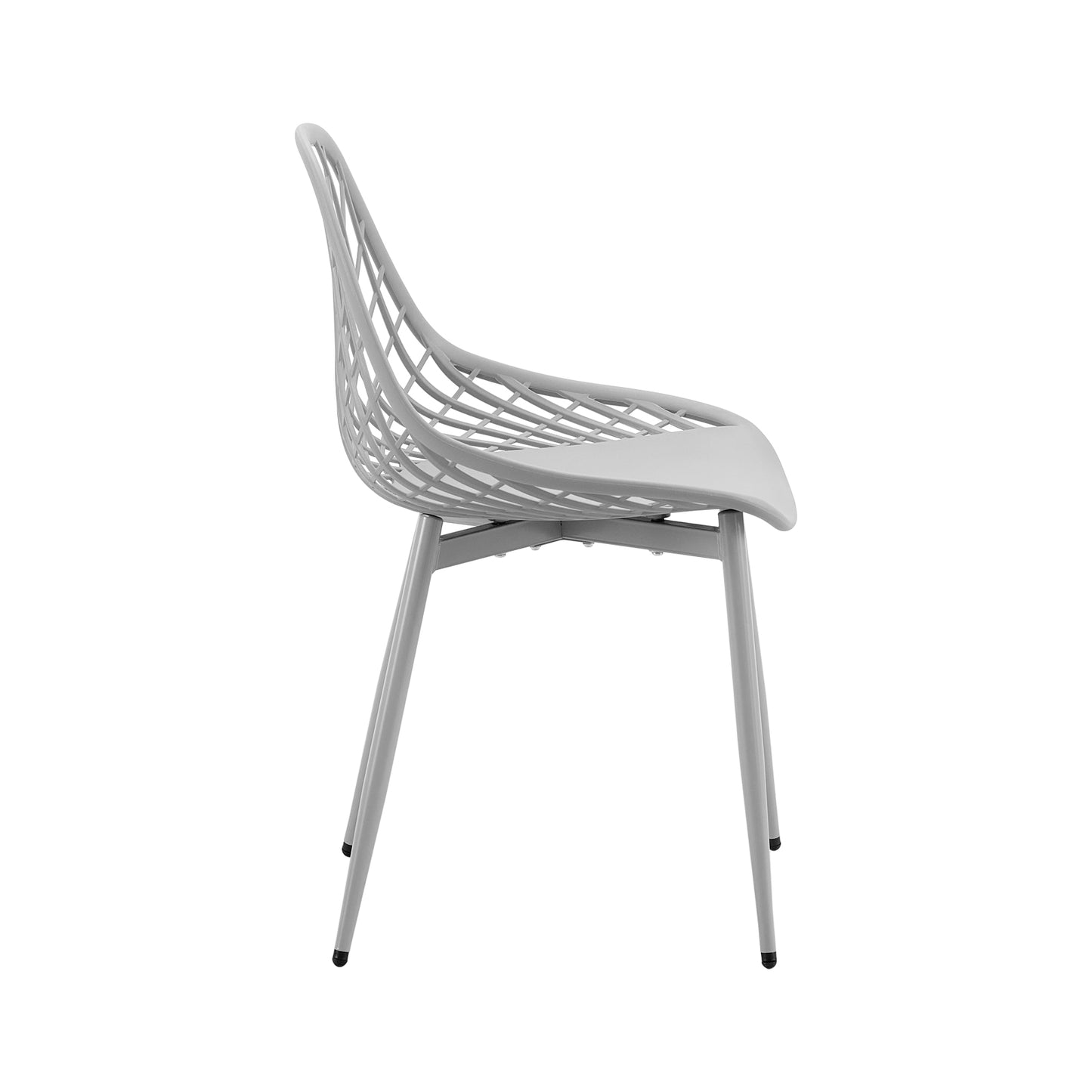 MILAN Hollow Chair with Iron Legs - Gray