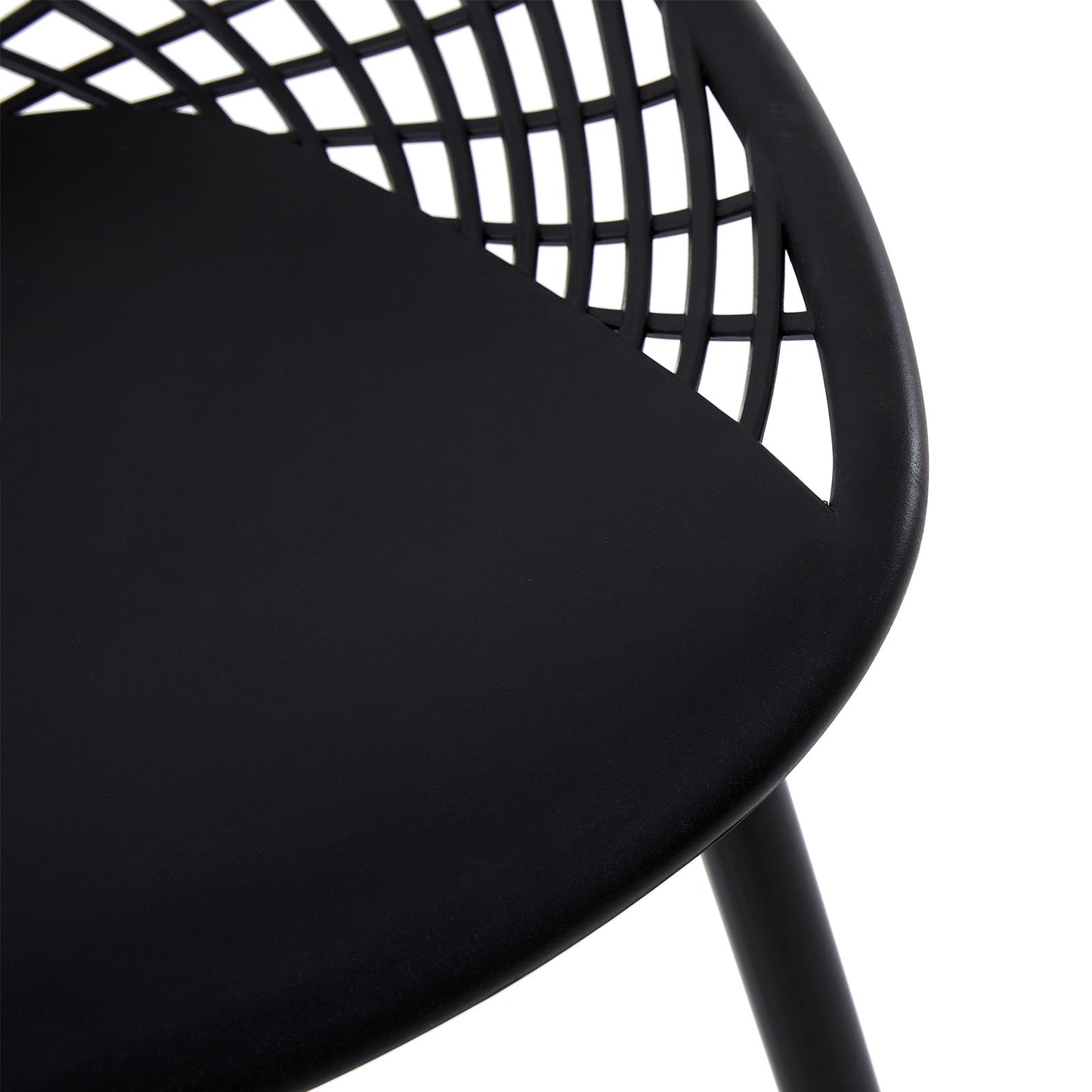 MILAN Hollow Chair with Iron Legs - Black