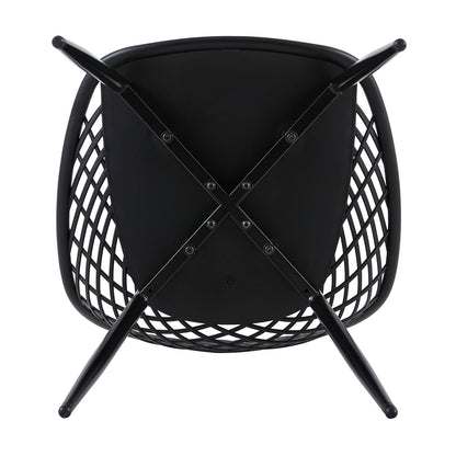 MILAN Hollow Chair with Iron Legs - Black