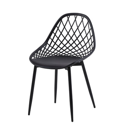 MILAN Hollow Chair with Iron Legs - Black