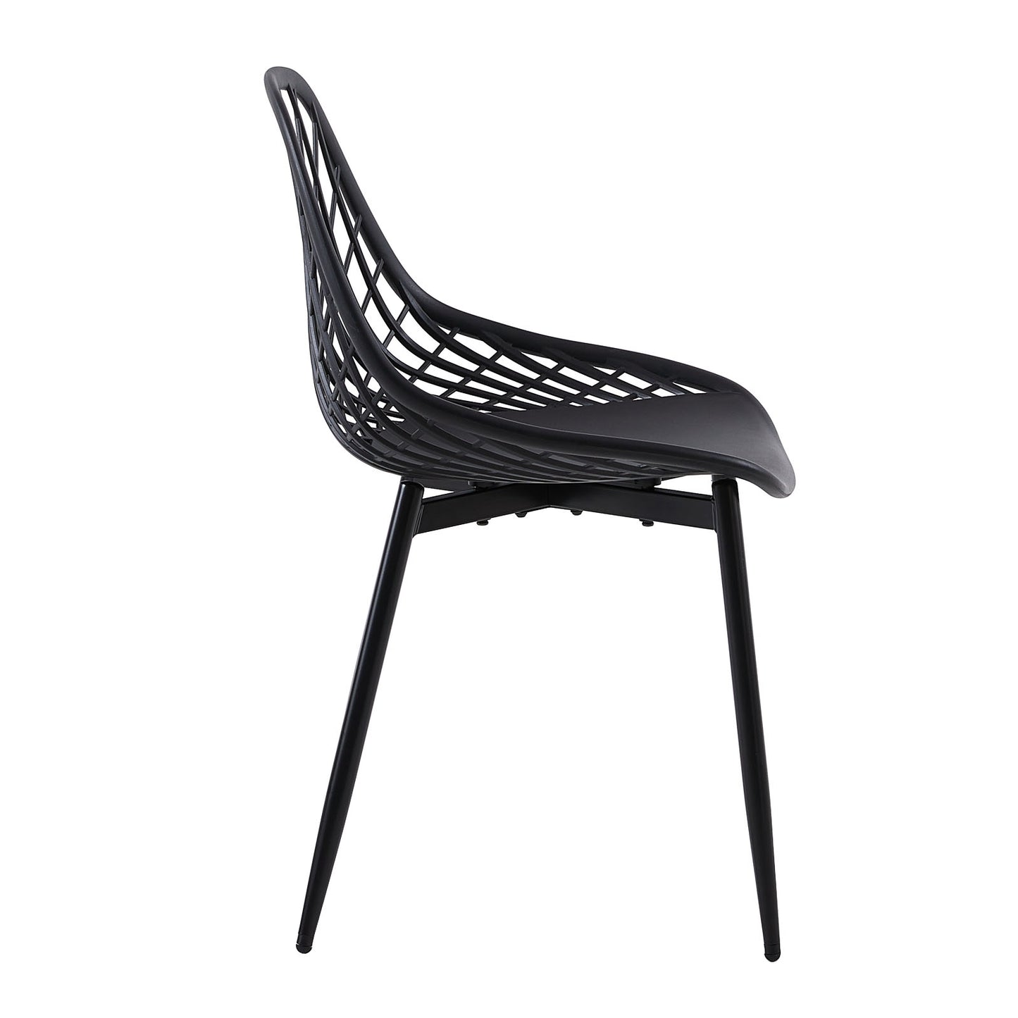 MILAN Hollow Chair with Iron Legs - Black