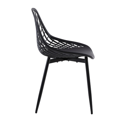 MILAN Hollow Chair with Iron Legs - Black