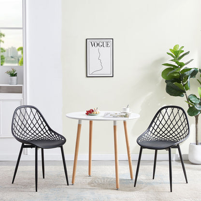 MILAN Hollow Chair with Iron Legs - Black