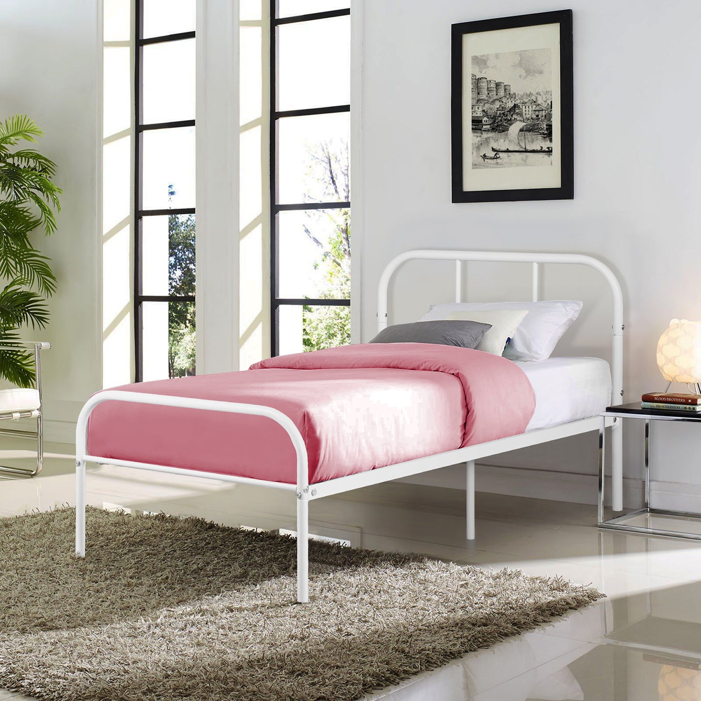 MILO Single Metal Bed 91.5*197cm - White