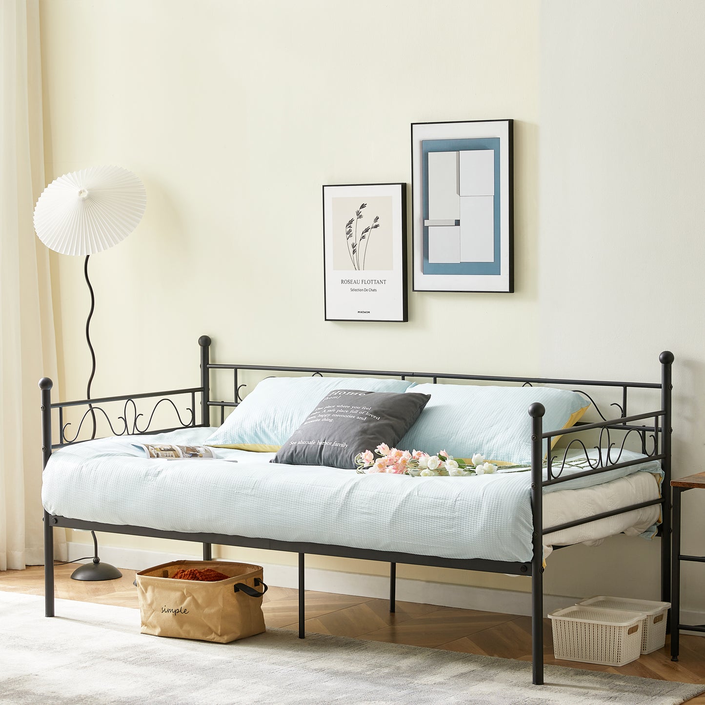 MUSK Single Metal Bed 93*197cm - Black