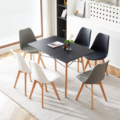 PANSY 110cm Dining Table With Beech Legs-Black