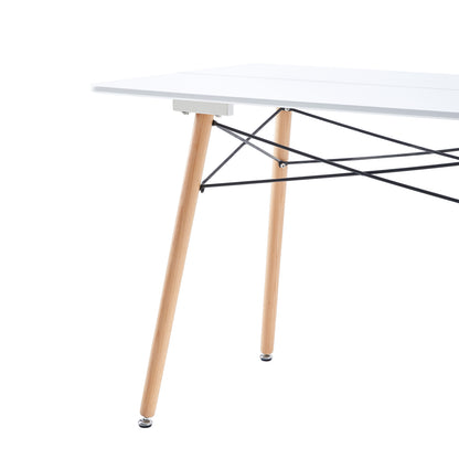 PANSY 110cm Dining Table With Beech Legs-White