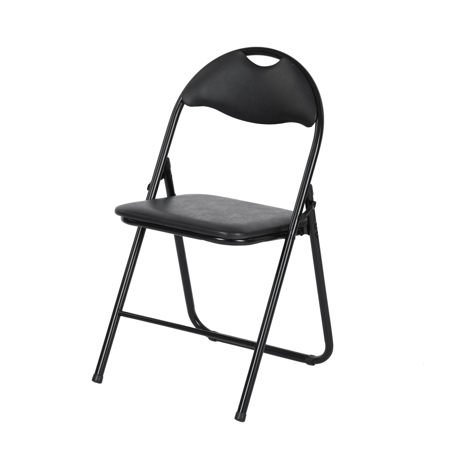 PEACOCKAR Folding Chair with Iron Leg - Black