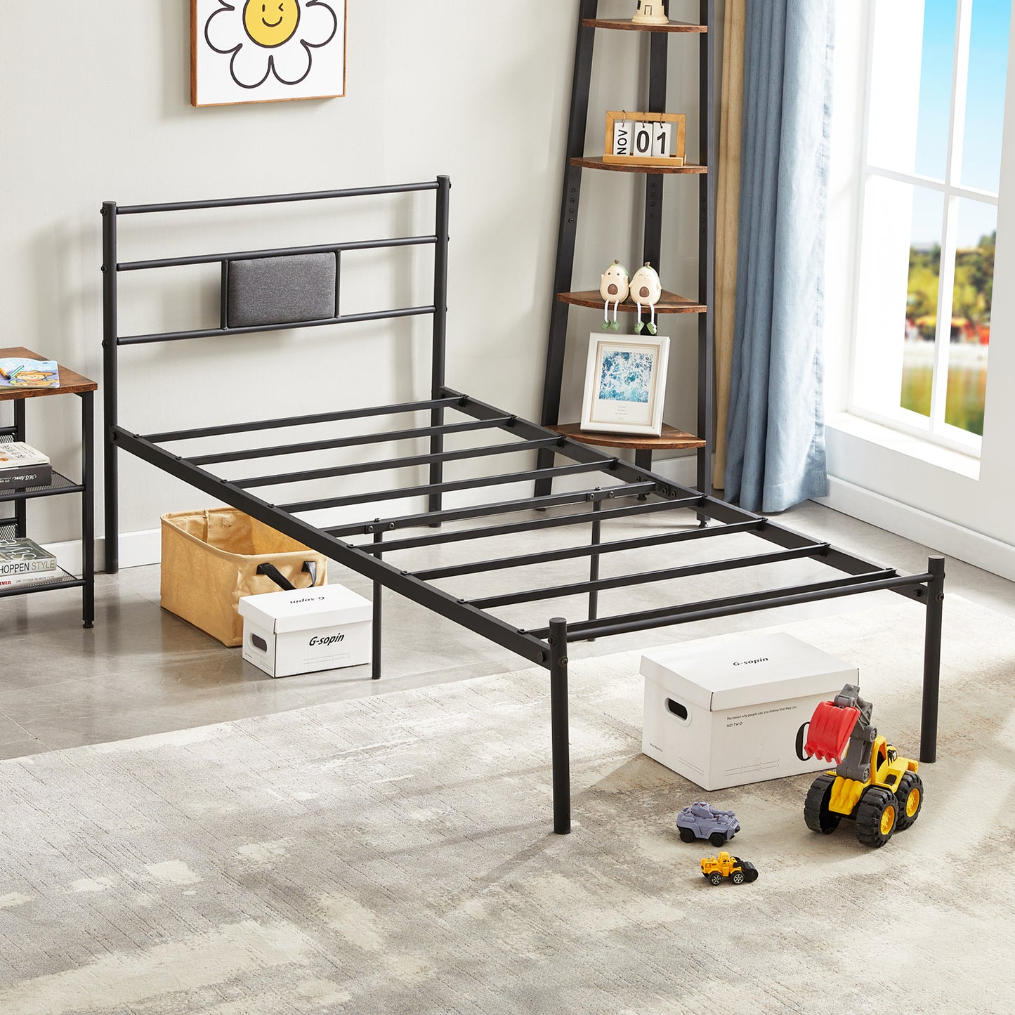 RACE Single Metal Bed 93*197cm - Black