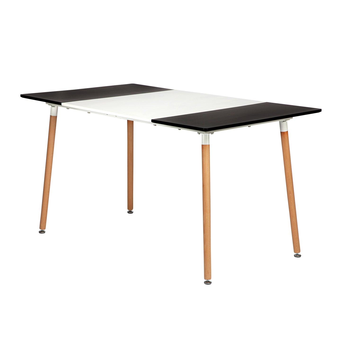 ROLL 160cm Splicing Dining Table With Beech Legs-Black White Black