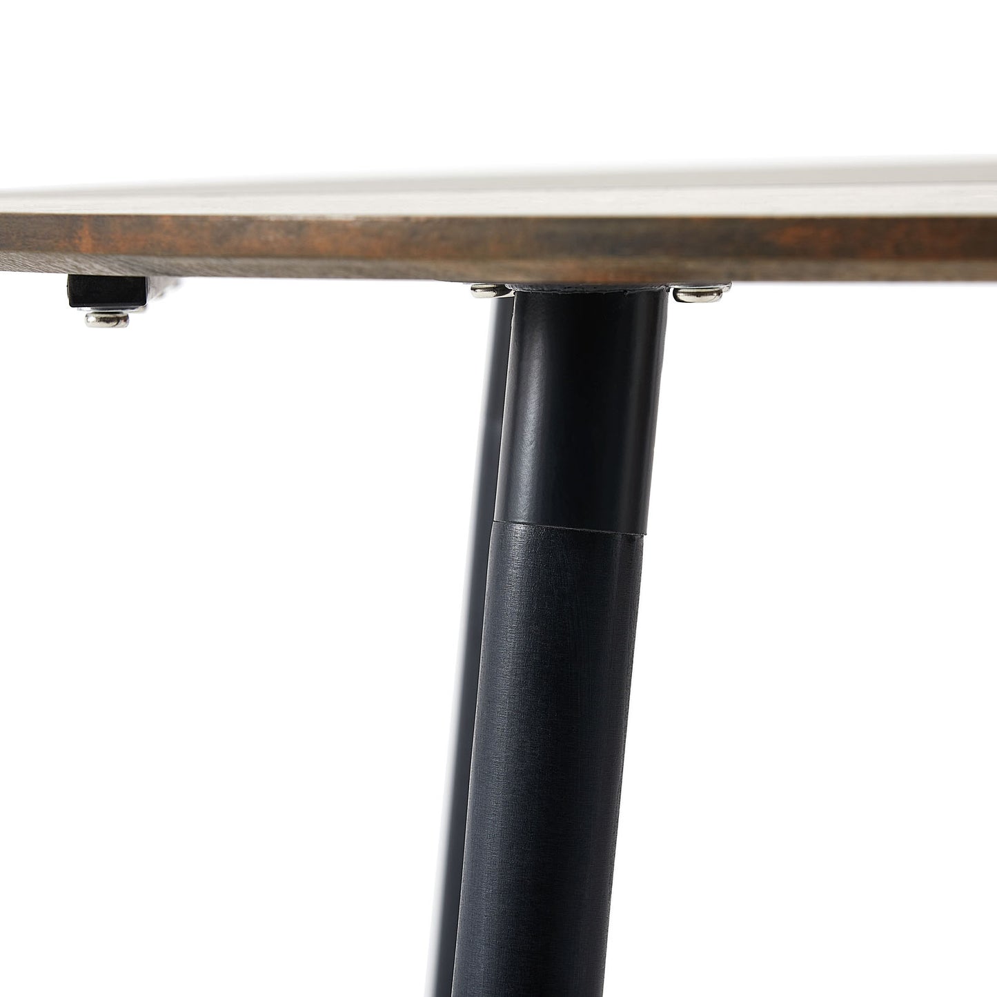 RONALD 80cm Circle Dining Table With Beech Legs-Vintage Wood Grain and Black