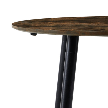 RONALD 80cm Circle Dining Table With Beech Legs-Vintage Wood Grain