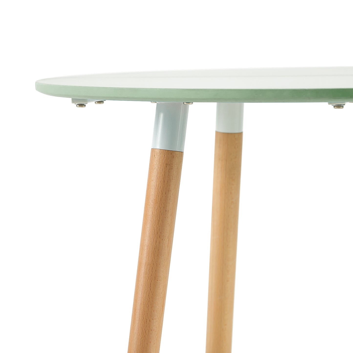 RONALD 80cm Circle Dining Table With Beech Legs - Ice Cream Green