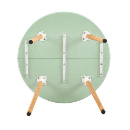 RONALD 80cm Circle Dining Table With Beech Legs - Ice Cream Green