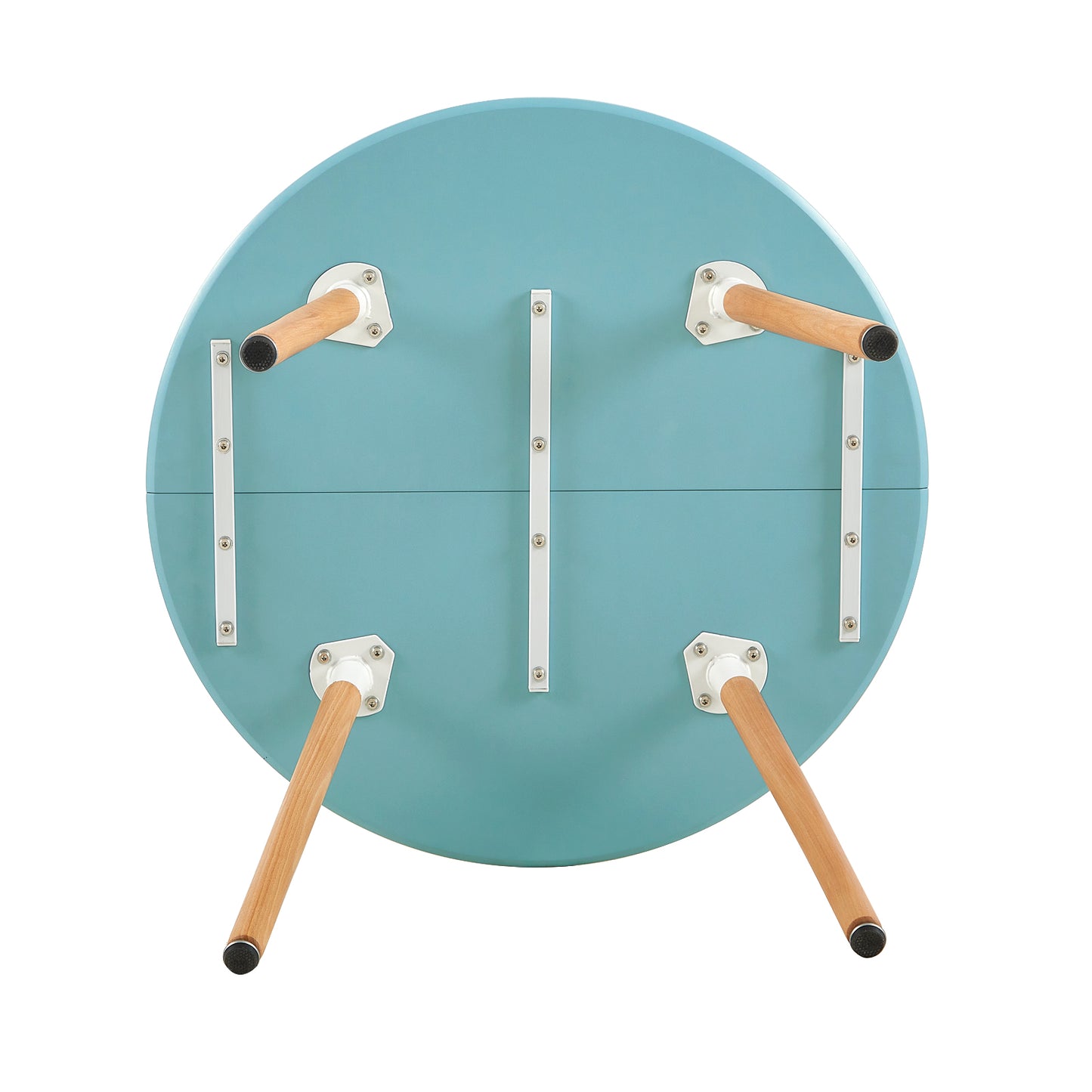 RONALD 80cm Circle Dining Table With Beech Legs - Light Blue