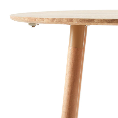 RONALD 80cm Circle Dining Table With Beech Legs-Oak Color