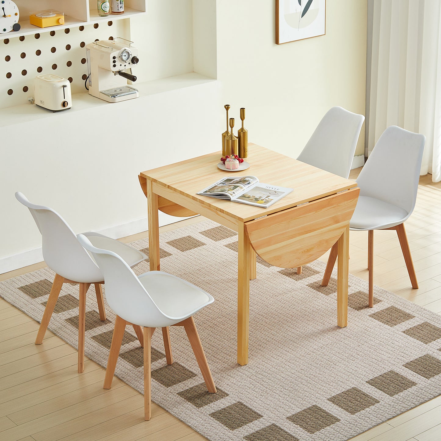 RUFF 80-140cm Dining Table With Pine Legs-WOOD