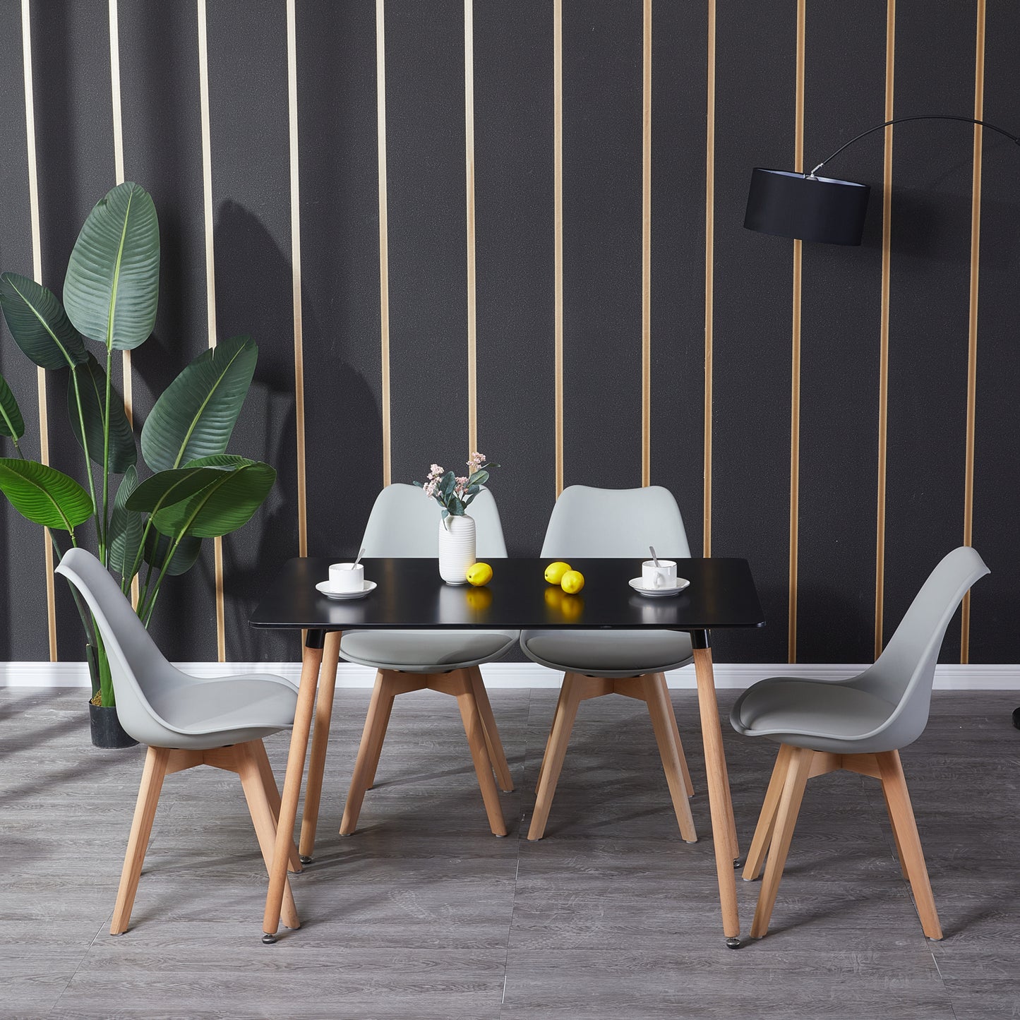 SAGE 110cm Dining Table With Beech Legs-Black