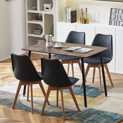 SAGE 110cm Splicing Dining Table With Beech Legs-Vintage Wood Grain