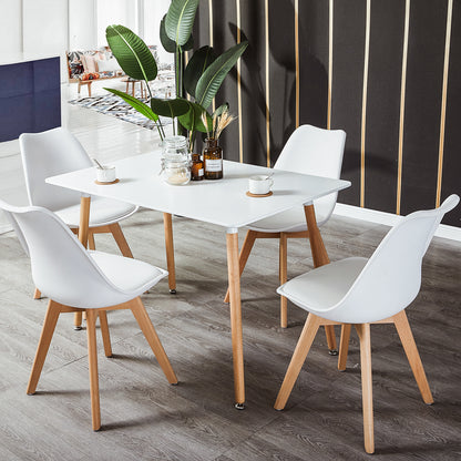 SAGE 110cm Dining Table With Beech Legs-White